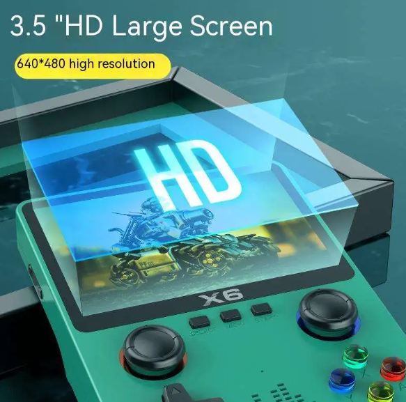 X6 Handheld Game Console HD Dual Joystick, Retro Portable PSP-Style Emulator