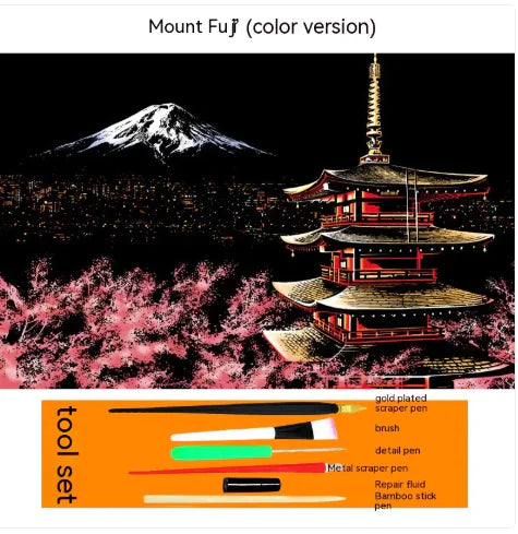 Colorful City Night Scratch Art