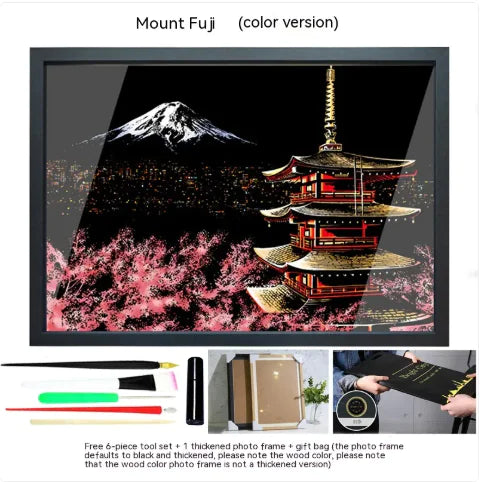 Colorful City Night Scratch Art