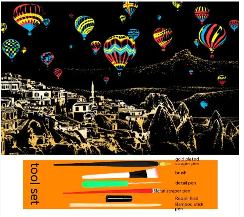 Colorful City Night Scratch Art