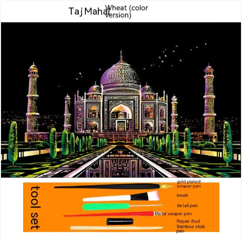 Colorful City Night Scratch Art